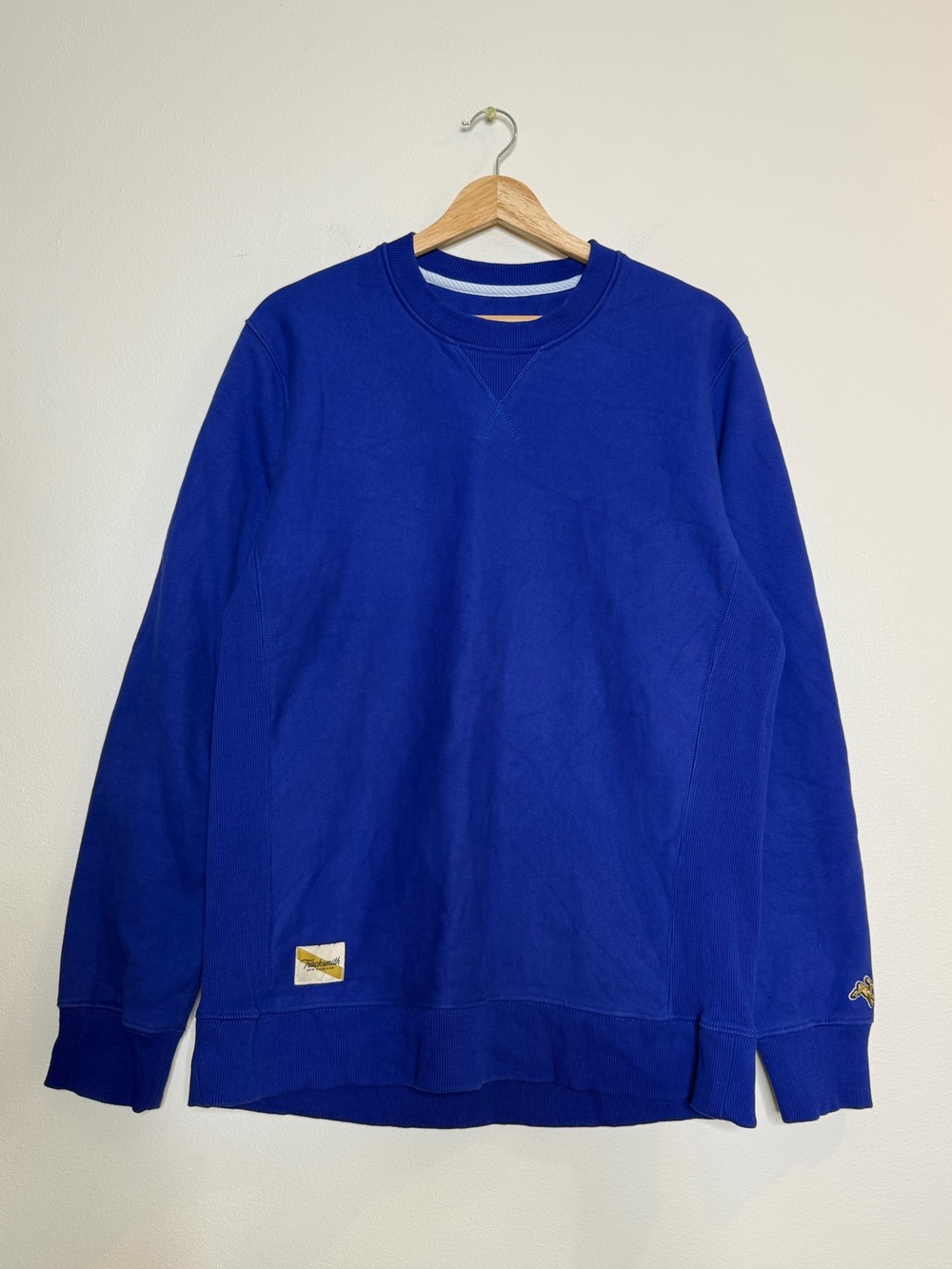 Tracksmith Heavyweight Cotton Crewneck in deep royal blue purple size medium